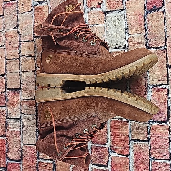 TIMBERLAND ROLLTOP BOOTS, WOMEN'S SIZE 8 RUST LEATHER - Picture 10 of 12